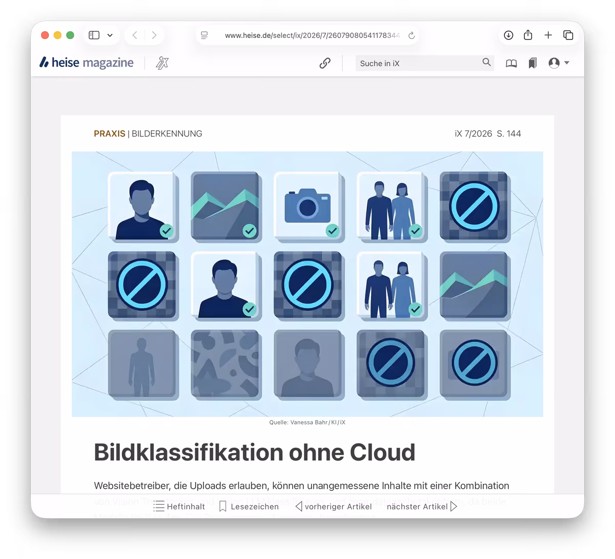 Screenshot der Webseite