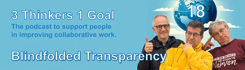 Banner of podcast episode 18 "Blindfolded Transparency" - decorative