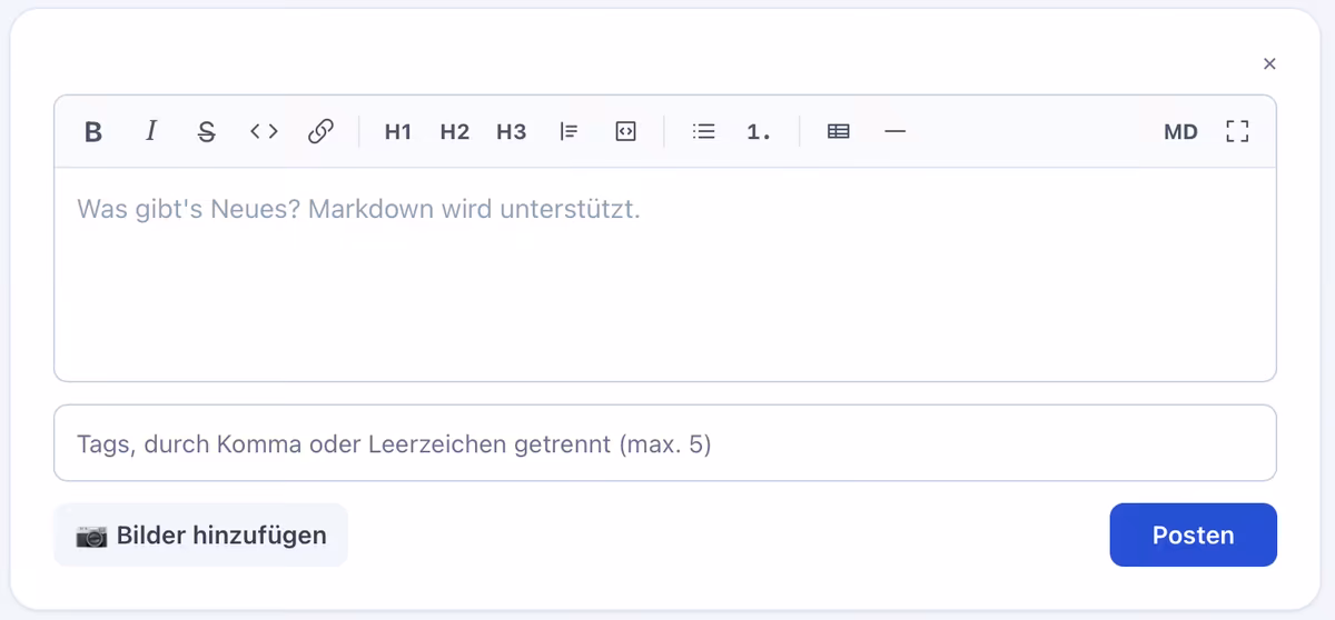 Screenshot des neuen Editors