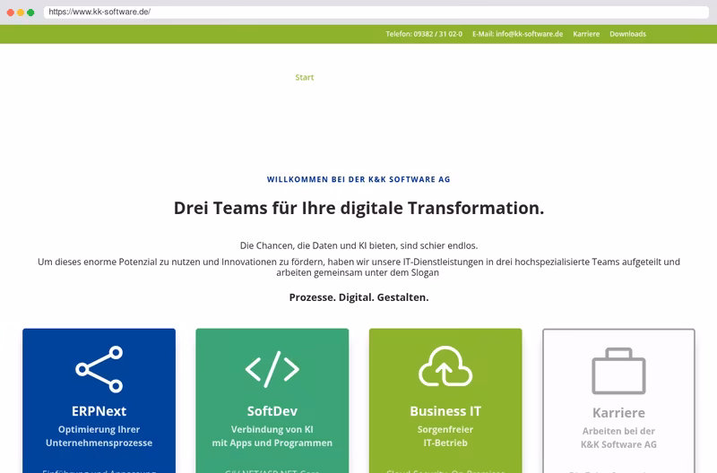 Eigenes Unternehmen K&K Software AG