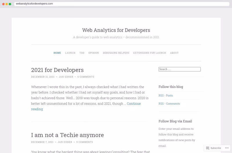 Blog - Webanalytics for Developers