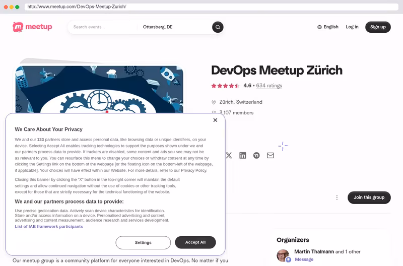 http://www.meetup.com/DevOps-Meetup-Zurich/