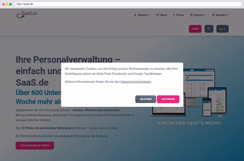 SaaS.de Ihre Zeiterfassung / Your time recording