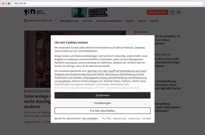 t3n - Best website for trending themes in IT.