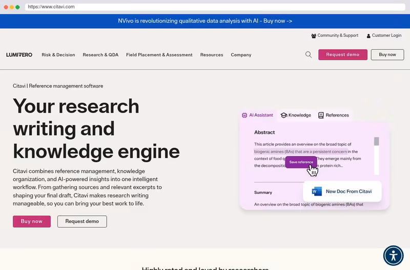 Citavi is the reference management program that supports the entire academic research process.