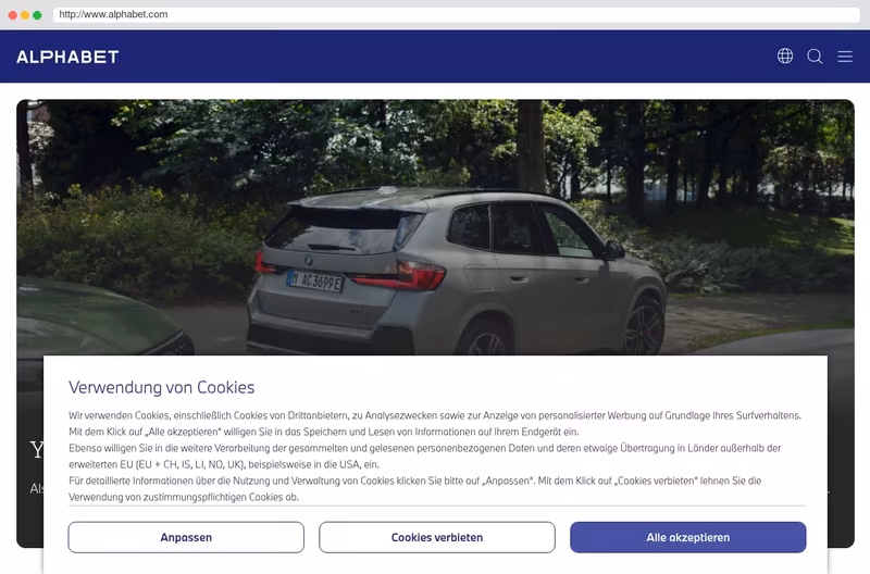 Alphabet Webseiten