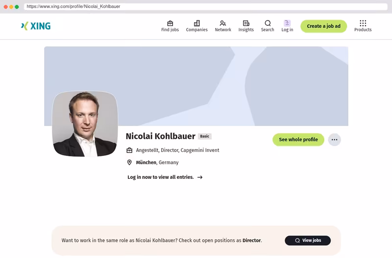 XING Profile 