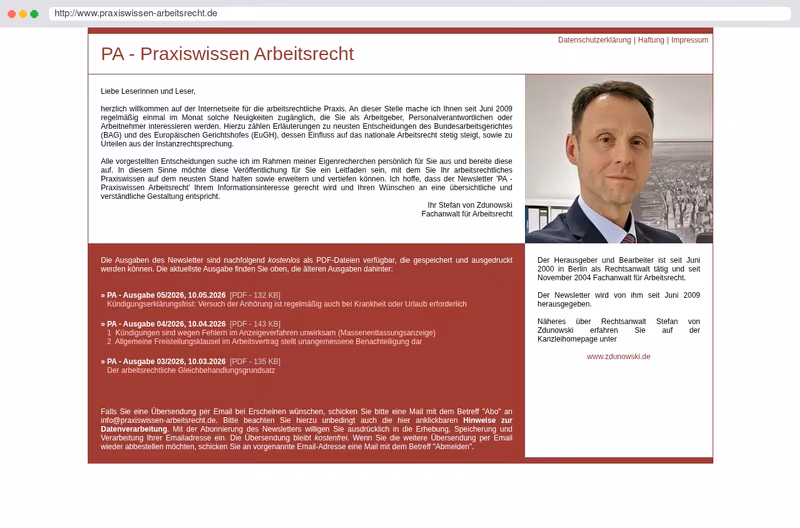 Arbeitsrechtlicher Newsletter