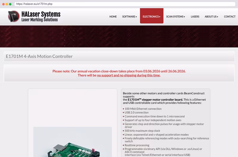 E1701M 4-Axis Stepper Motor Controller