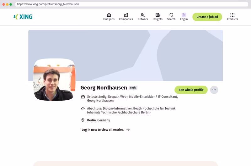 Drupal Entwickler Georg Nordhausen Xing Profil