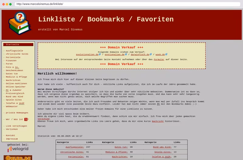 Linkliste / Bookmarks / Favoriten
