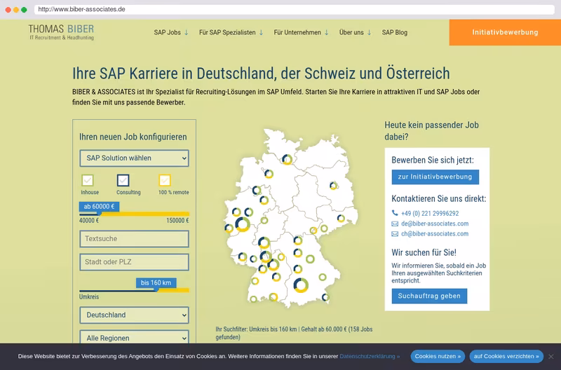 BIBER & ASSOCIATES ist Ihr Spezialist für Recruiting-Lösungen im SAP Umfeld. 