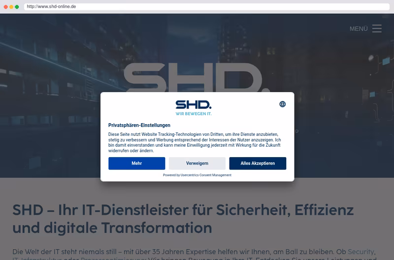 SHD Webseite