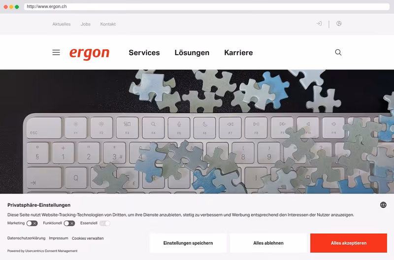 Website von Ergon Informatik AG