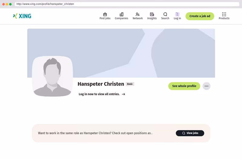 Xing Profil