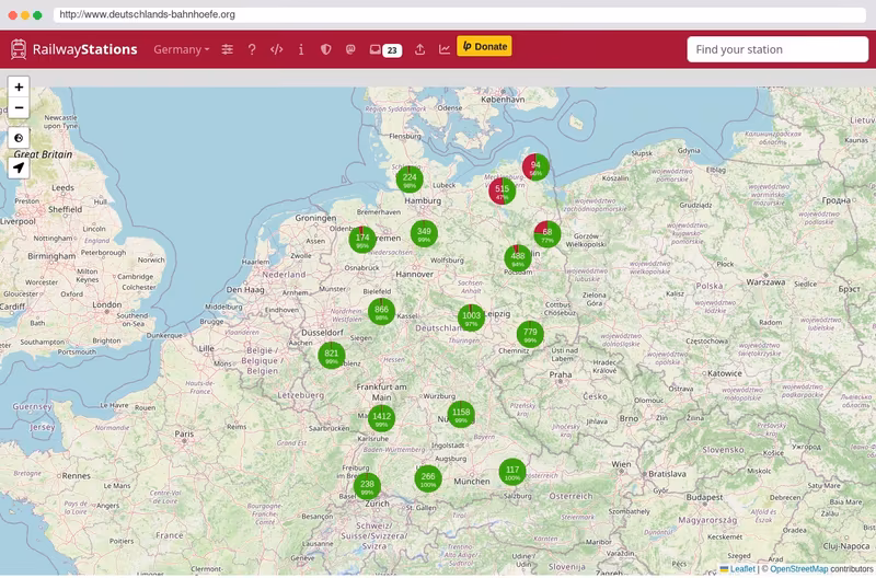 Datenbank für die gesammelten Bahnhofsfotos