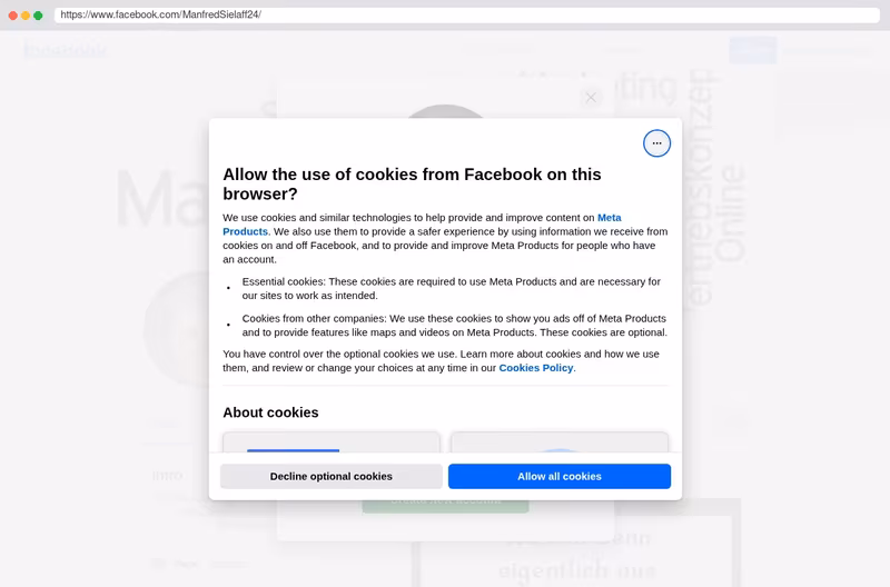 Facebook Job Profil