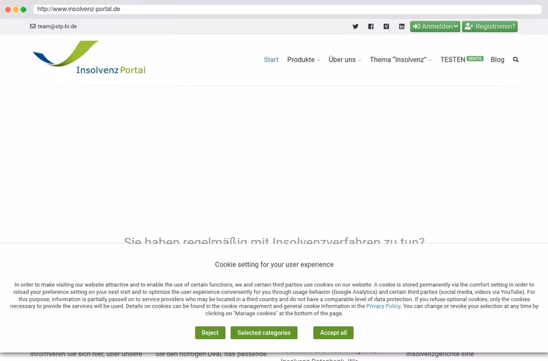 Aktuelles Projekt: Das Insolvenz-Portal 