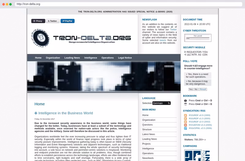 Website der Organisation