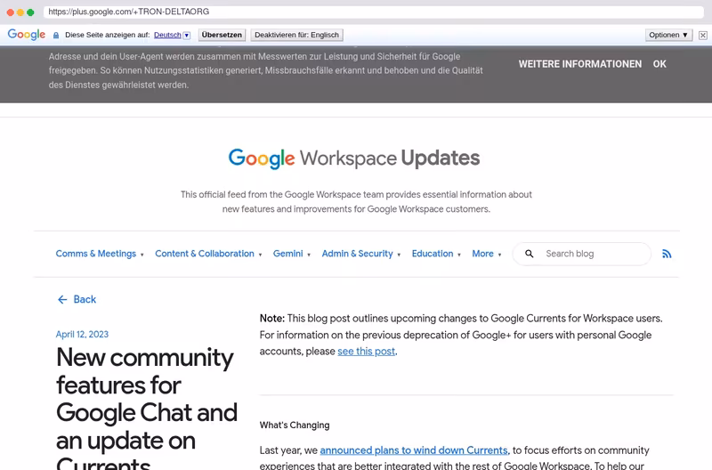 Profil Google+ (Organisation)