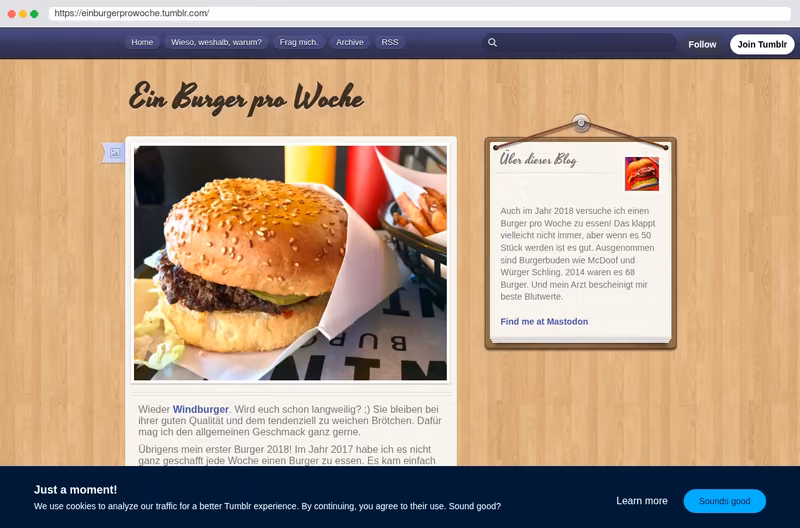 Ein Burger pro Woche