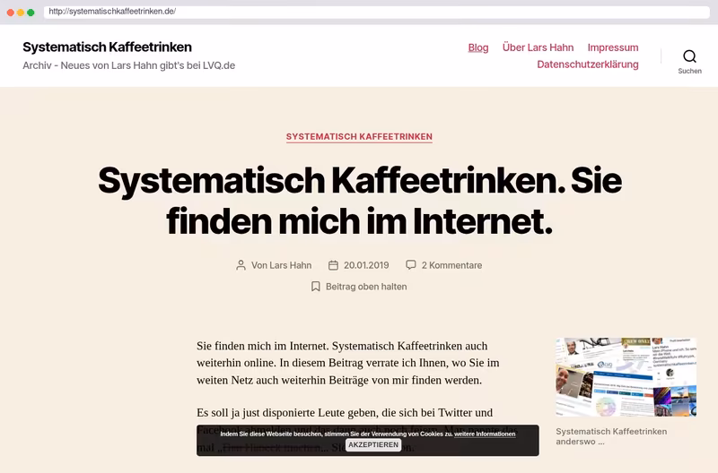 SystematischKaffeetrinken.de - Arbeitswelt, Social Media, Netzwerken