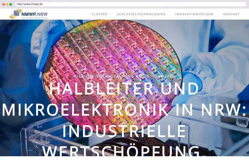 Der Landescluster NanoMikroWerkstoffePhotonik.NRW entstand 2009 im Rahmen der Exzellenzinitiative der NRW Landesregierung zur Stärkung der Position NRW's in den Bereichen Nanotechnologie, Mikrosystemtemtechnik, Werkstoffe und Photonik