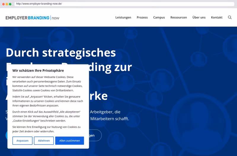 Webseite Employer Branding now