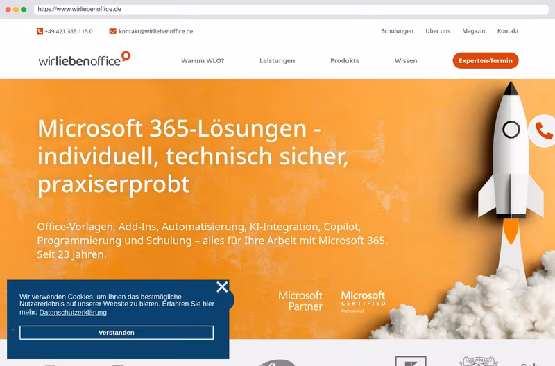 Website Wir lieben Office GmbH