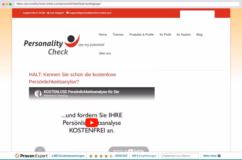 KOSTENLOSE Persönlichkeitsanalyse