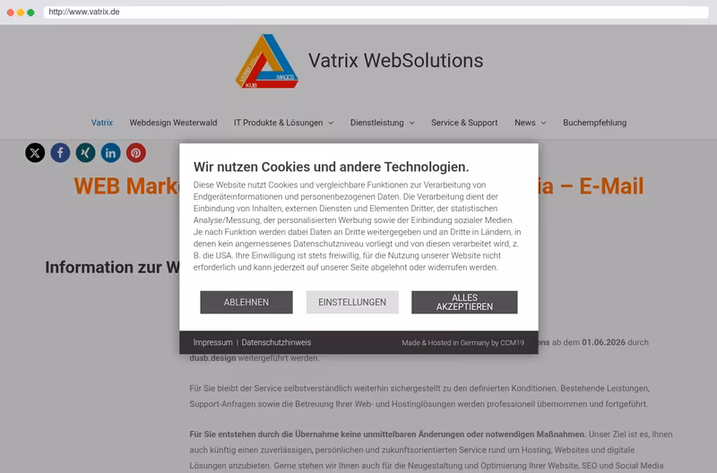 Hauptseite von KUB Vatrix