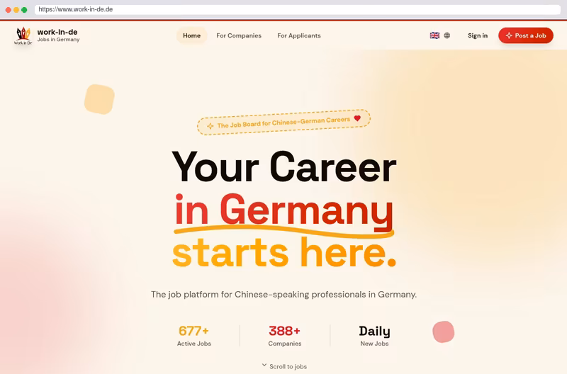 Job board for Chinese speaking in Germany