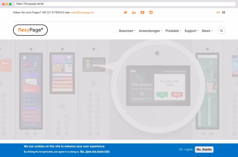 Produkt-Homepage Displays
