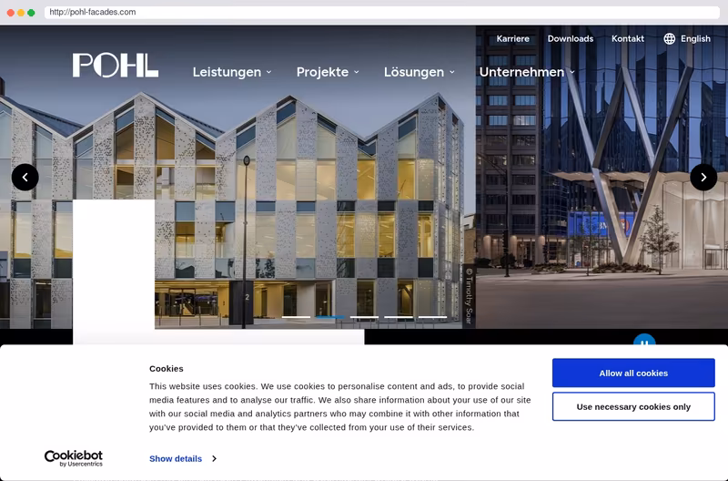 Aktueller Arbeitgeber / Bereich Fassade