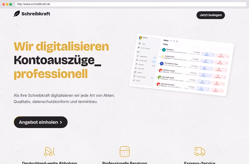 Datenerfassung Visitenkarten
