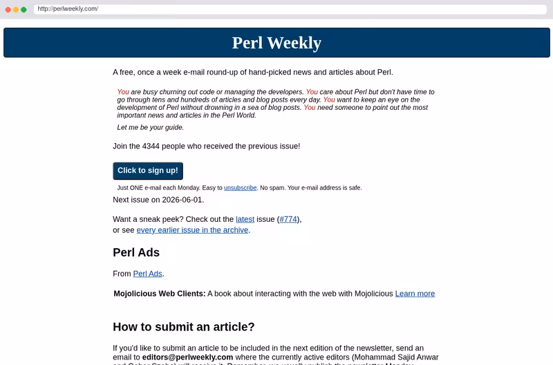 hand-picked news and articles about Perl