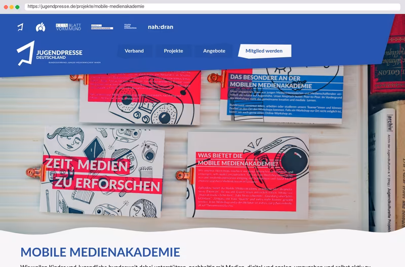 Projektseite d. mobilen Medienakademie