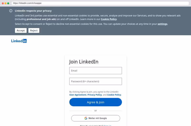Linkedin Profil
