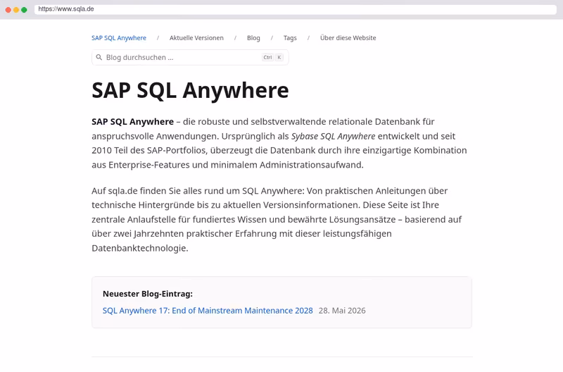Das SAP SQL Anywhere-Blog