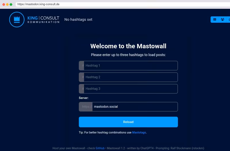 „Mastowall“ zur individuellen Nutzung