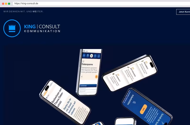 The website of KING CONSULT | Kommunikation