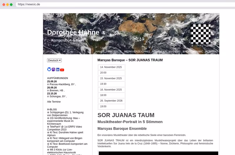 The website of newsic