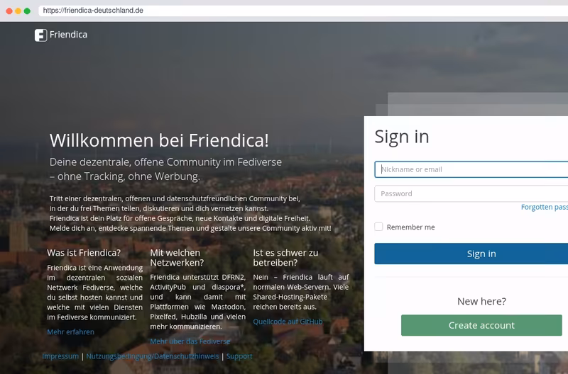 Unsere Friendica-Instanz im Fediverse