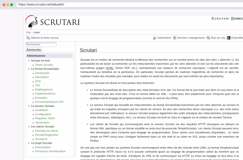 Scrutari, un moteur de recherche
