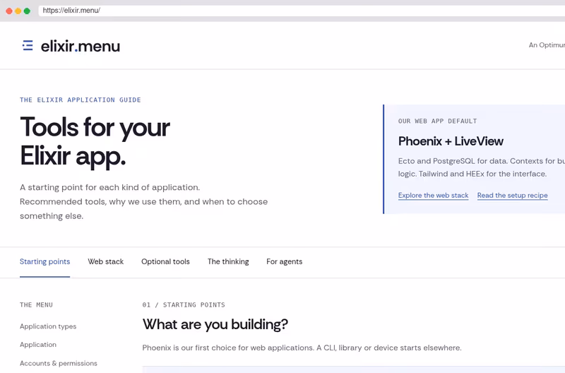 elixir.menu — Tools for your Elixir app