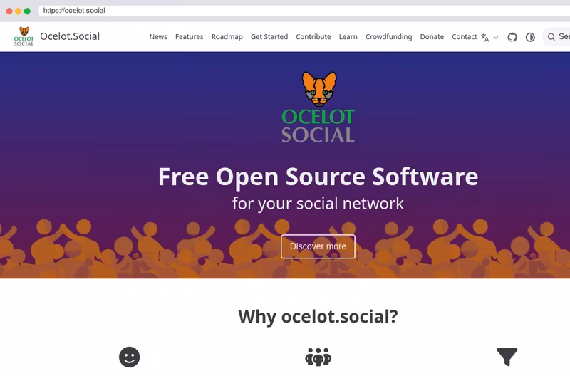 The website of ocelot.social Community